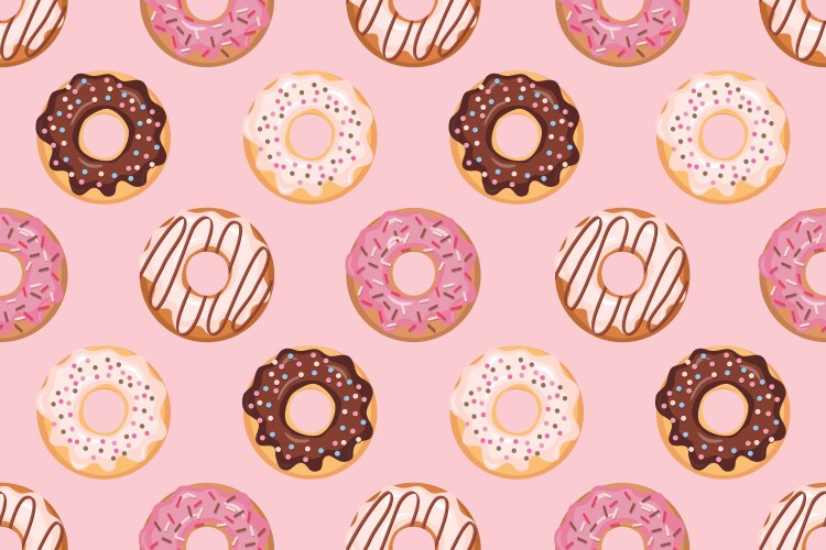 Pink donut glaze with many decorative sprinkles Vector Image