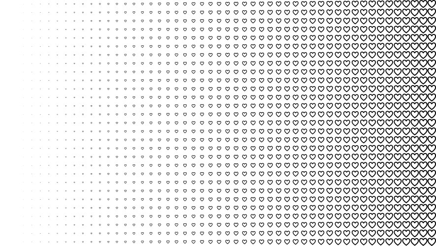 Halftone pattern background heart shapes vintage Vector Image