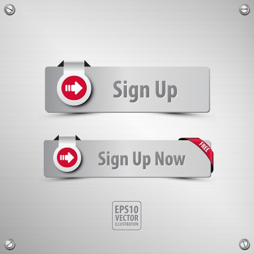 Sign up buttons vector image