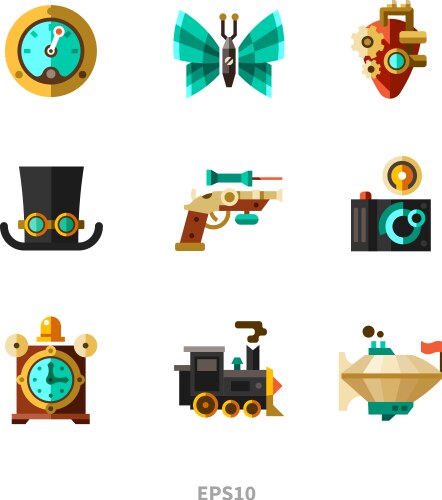 Steampunk set Royalty Free Vector Image - VectorStock