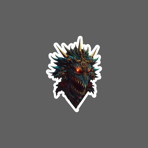 3 horned thorn faced monster sticker Vector Image