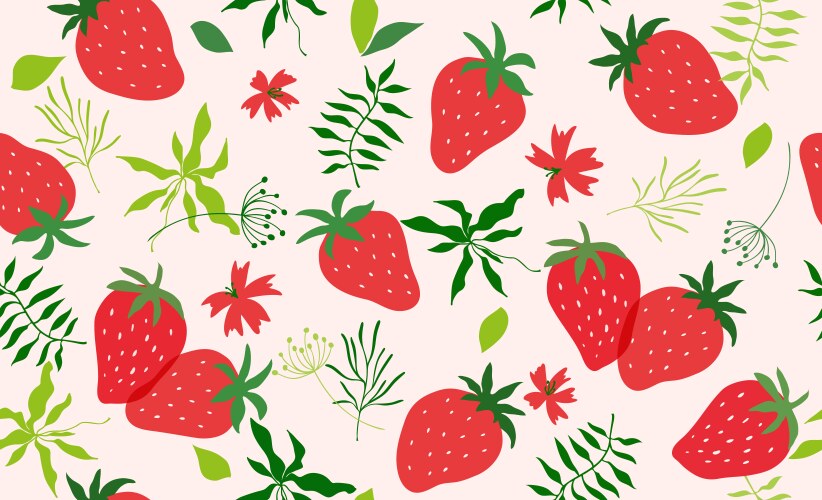 Strawberry seamless pattern Royalty Free Vector Image