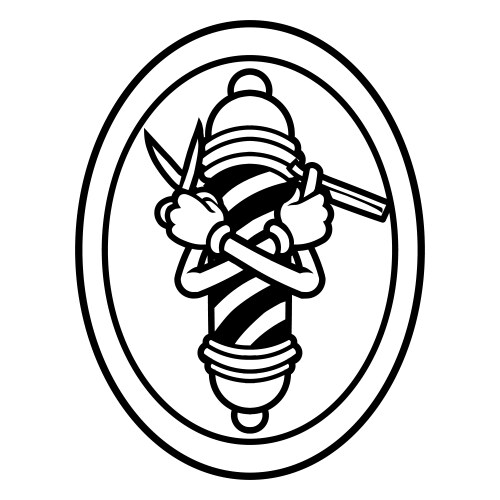 Barber shop logo with pole Royalty Free Vector Image