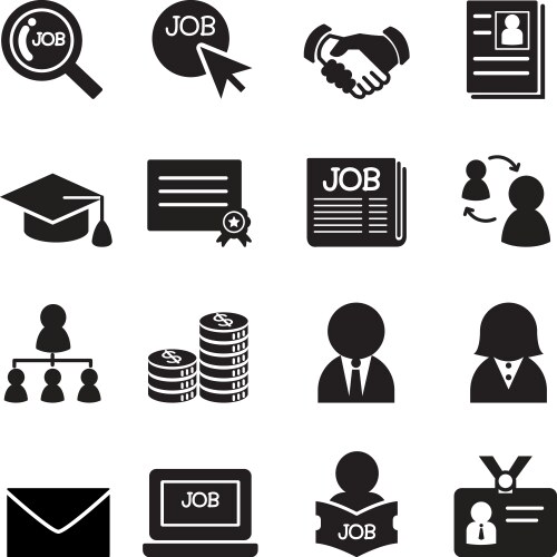 Job icon set Royalty Free Vector Image - VectorStock