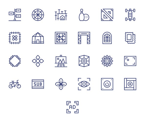 Modern Frame Icon Set Vector Image