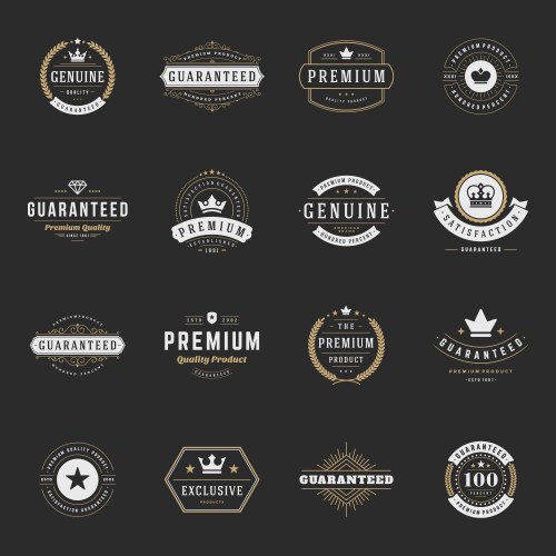 Premium Quality Labels & Badges Vector Image