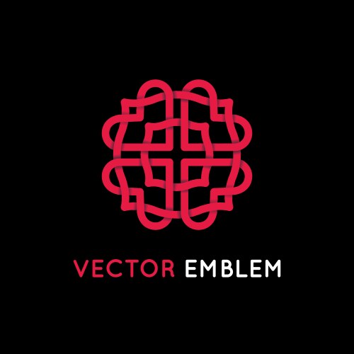 Abstract institute logo template design emblem Vector Image