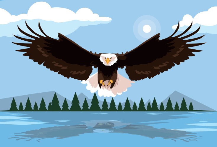 Bald Eagle Soaring Royalty Free Vector Image - VectorStock