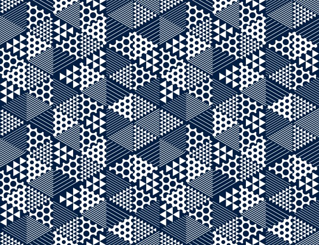 Geometric 3d seamless pattern with cubes rhombus vector image