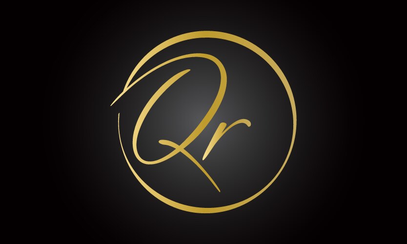 J golden letter logo design with circle swoosh Vector Image