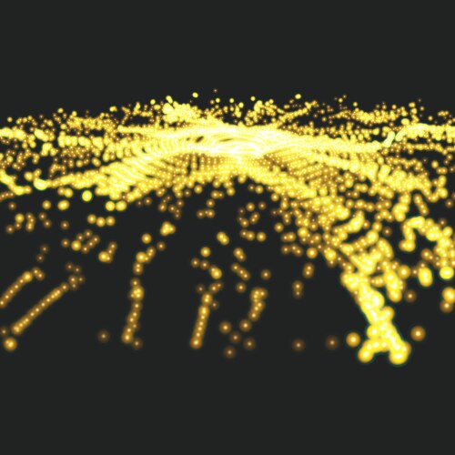 Array with dynamic particles 3d technology style vector image