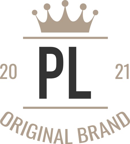 Initial letter pl king logo design template Vector Image