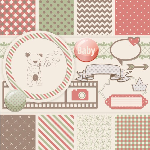 Scrapbook design elements - vintage tiles Vector Image