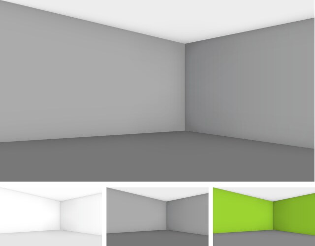 Empty concrete room corner with sunlight Vector Image