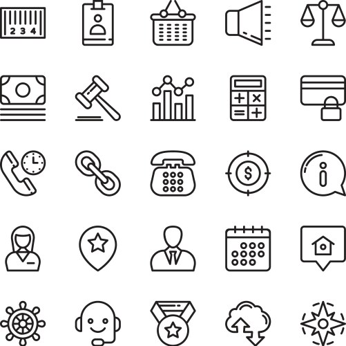 Business Icon Set Vector Image