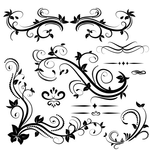 swirl elements for design vector image vector image