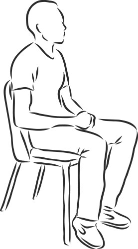 Man sitting on a chair sketch Vector Image