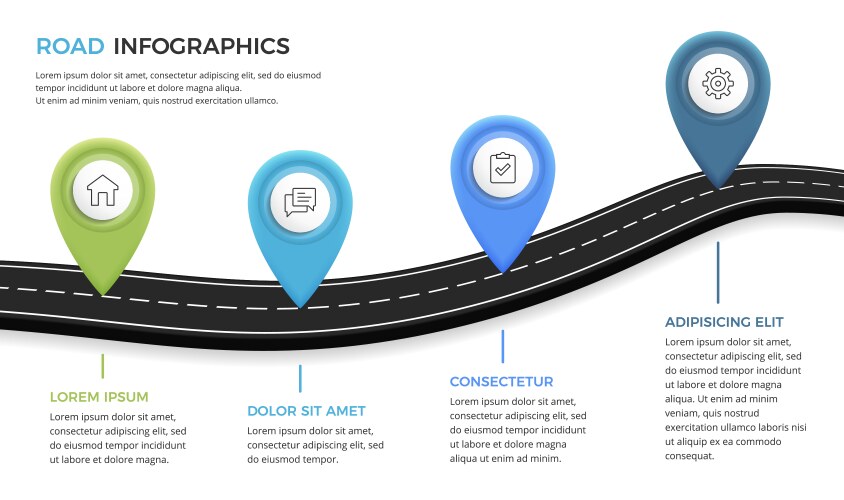 Road Infographics 48470014 Royalty Free Vector Vectorstock