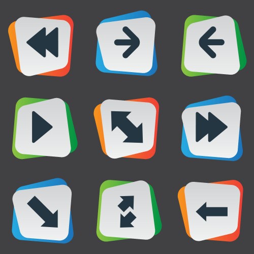Set of simple pointer icons vector image