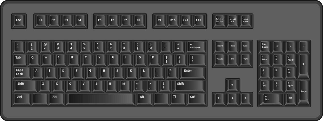 Object computer keyboard symbols vector image