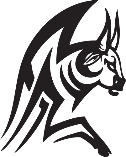 Bull in tribal style - image Vector Image