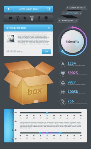 Modern UI Elements - Buttons & Menus vector image