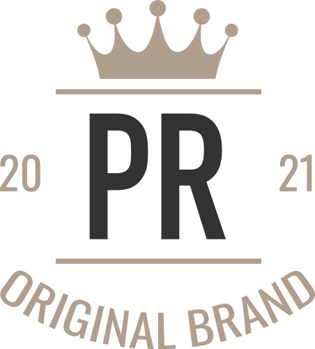 Initial letter pr king logo design template Vector Image