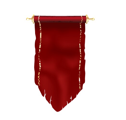 Red pennant old template empty 3d Vector Image