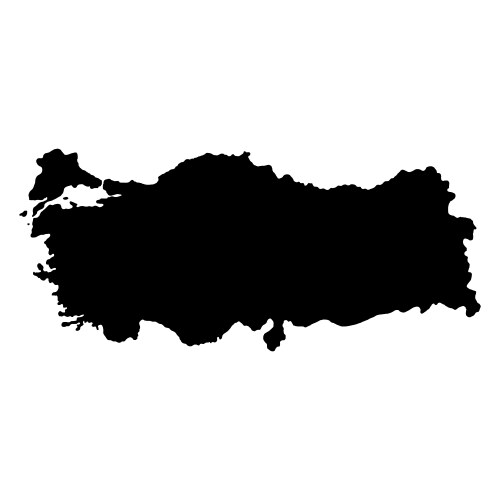 Turkey Map - White Background Vector Image