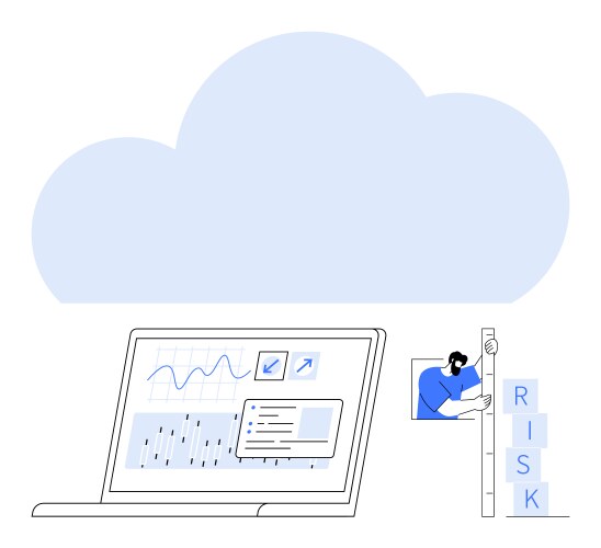 Cloud computing risk management with data analysis vector image