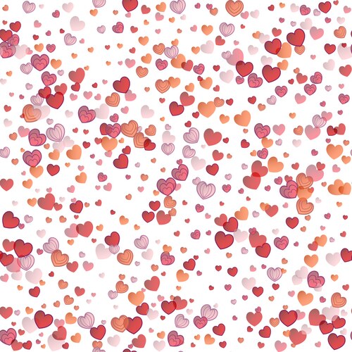 Pastel confetti hearts seamless repeat pattern Vector Image