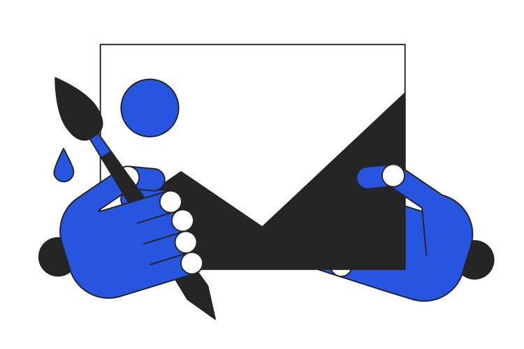 Creating ai-generated image duo color line vector image