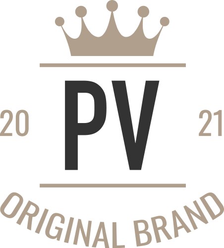 Initial letter pv king logo design template Vector Image