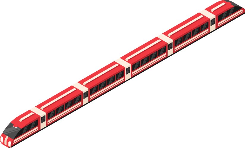 Isometric passenger train composition – Royalty-Free Vector | VectorStock