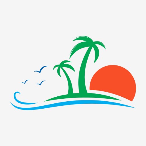 Ocean Sunset Logo Royalty Free Vector Image - VectorStock