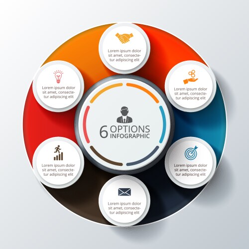 Circle puzzle infographic diagram presentation Vector Image