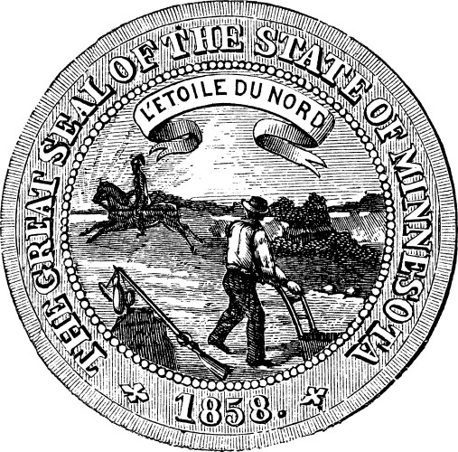 Minnesota State Seal Vintage Engraving Vector Image