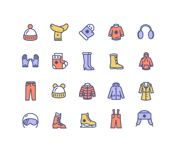 Fashion color trend autumn winter 2020 - 2021 Vector Image