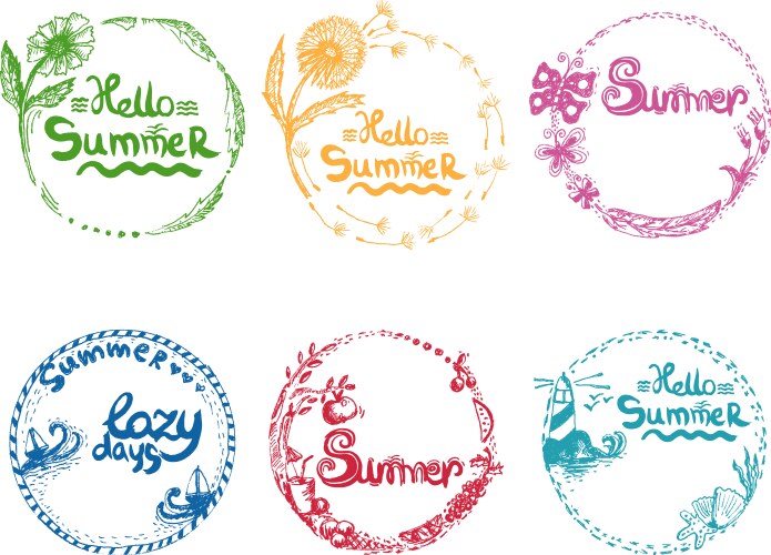 Watercolor hand drawn romantic set labels Vector Image