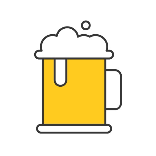 Beer Mug Icon - Line Art Vector Image