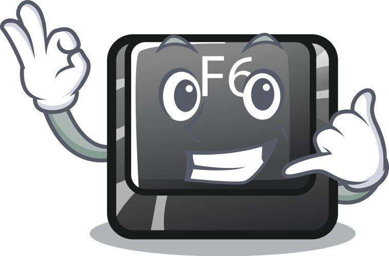 Call me f6 button installed on character computer vector image