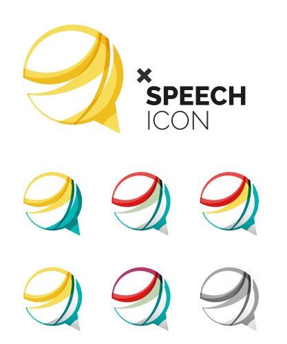 Set of abstract speech bubble and cloud icons vector image