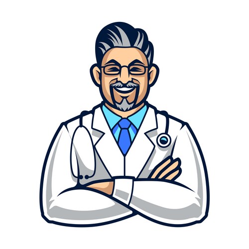 Doctor Icon - Flat Style – Royalty-Free Vector | VectorStock