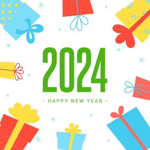 2024 New Year Celebration Card Vector Image