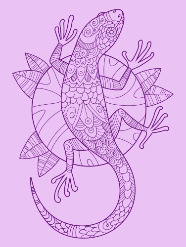 Lizard color drawing Vector Image