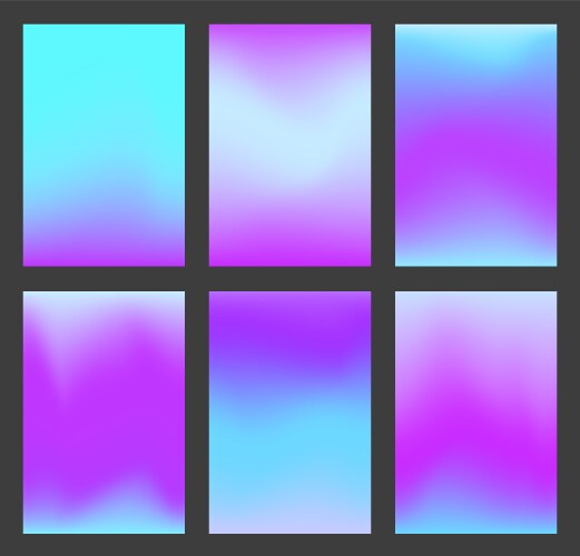 Set of calm blue and violet gradient ui background vector image