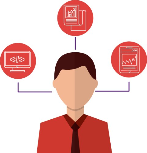 Portrait of man coding programmer vector image
