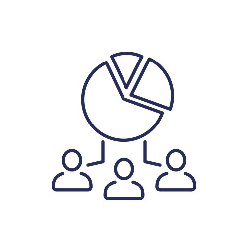Customer segmentation segment users line icon vector image