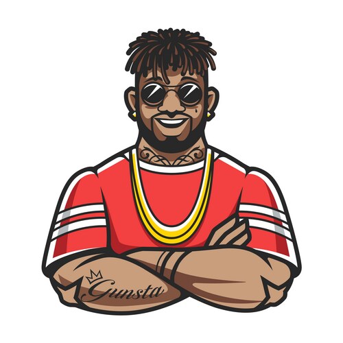 Hip Hop Hot Dog Rapper Cartoon Royalty Free Vector Image