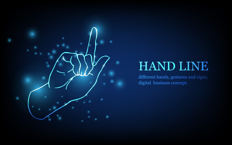 Human hand line different hands gestures Vector Image